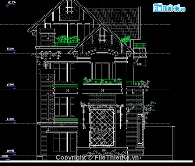 biệt thự đẹp,biệt thự 4 tầng,biệt thự mái thái