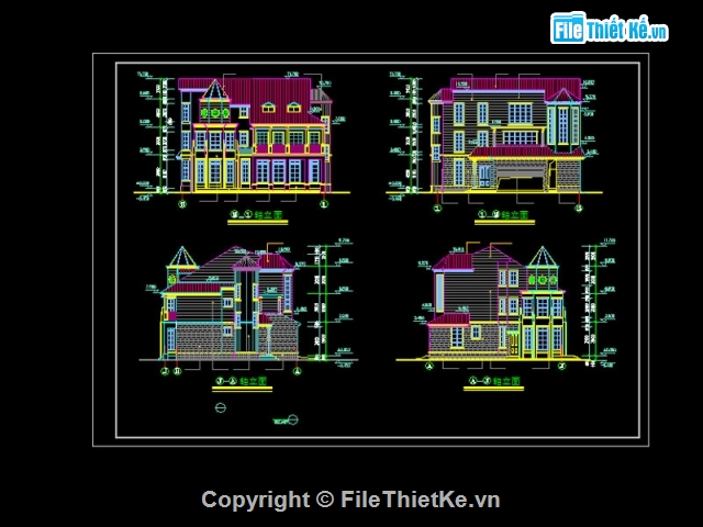 Bản vẽ mặt bằng,Bản vẽ mặt đứng,mặt bằng biệt thự,mặt ngoài biệt thự