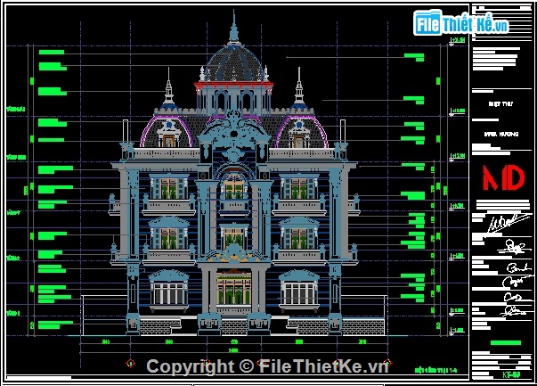 Bản vẽ lâu đài,biệt thự tân cổ,bản vẽ biệt thự tân cổ điển,Bản vẽ cad biệt thự tân cổ điển,Bản vẽ autocad biệt thự tân cổ điển