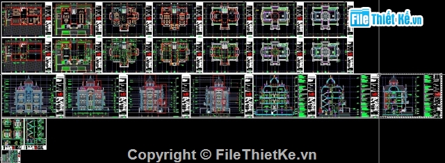 Bản vẽ lâu đài,biệt thự tân cổ,bản vẽ biệt thự tân cổ điển,Bản vẽ cad biệt thự tân cổ điển,Bản vẽ autocad biệt thự tân cổ điển