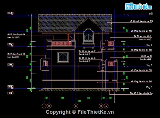 biệt thự 3 tầng,bản vẽ biệt thự,mẫu biệt thự đẹp,kiến trúc biệt thự đẹp