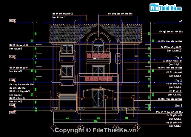 biệt thự 3 tầng,bản vẽ biệt thự,mẫu biệt thự đẹp,kiến trúc biệt thự đẹp