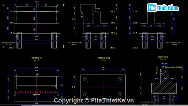 Bản vẽ cầu dầm,bố trí chung cầu,cầu dầm bản 3 nhịp 21m,cầu vượt,bản vẽ dầm bản