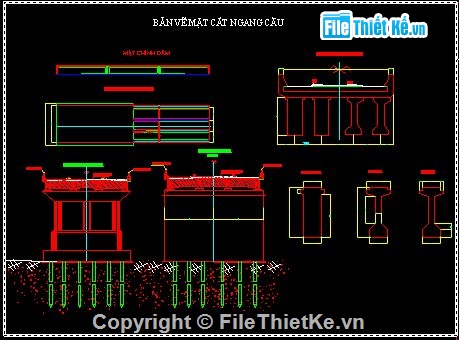 cầu dầm I,Bản vẽ dầm I,Bản vẽ cầu dầm,Bản vẽ dầm