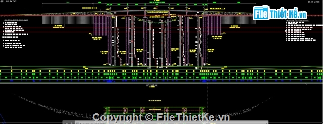 Bản vẽ dầm I,cầu dầm I,cầu dầm I sơ đồ nhịp 5x24m,bản vẽ cấu tạo chung cầu 5 nhịp