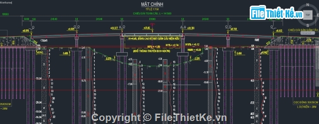 Bản vẽ dầm I,cầu dầm I,cầu dầm I sơ đồ nhịp 5x24m,bản vẽ cấu tạo chung cầu 5 nhịp