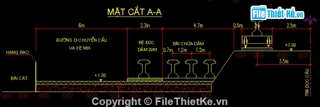 Bản vẽ mặt bằng,Bản vẽ mặt đứng,mặt bằng,bản dầm,Bản vẽ dầm I=12.5m,Bản vẽ dầm T