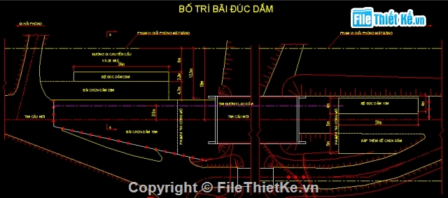 Bản vẽ mặt bằng,Bản vẽ mặt đứng,mặt bằng,bản dầm,Bản vẽ dầm I=12.5m,Bản vẽ dầm T