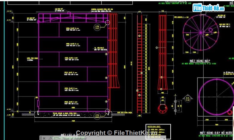 phòng cháy chữa cháy,bản vẽ phòng cháy,Bản vẽ tháp nước,bản vẽ bồn nước
