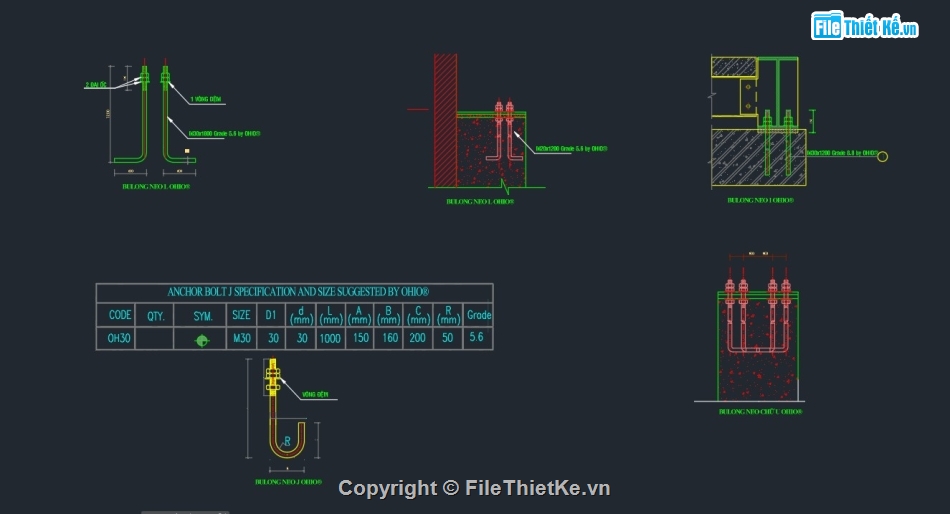 Bản vẽ,bulong,Bản vẽ 2D,Bản vẽ full,Bản vẽ autocad,các loại bu lông