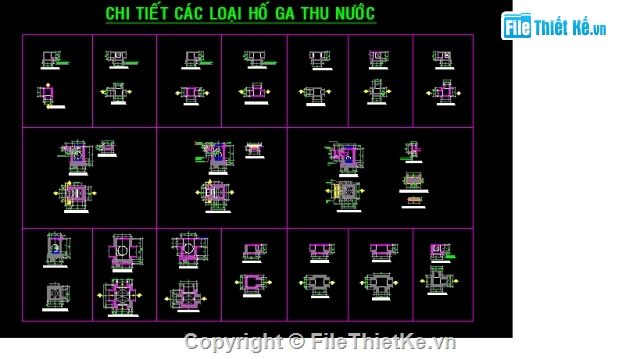 Dwg Bản vẽ cấu tạo hố ga đầy đủ và chi tiết