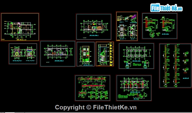 Bản vẽ nhà phố,nhà phố 3 tầng,nhà phố mái bằng,nhà phố kích thước 5 x 15m