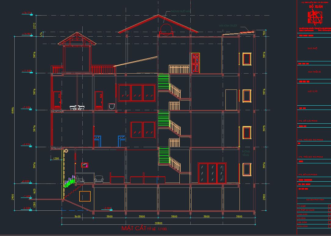 mẫu nhà cấp 4,mẫu biệt thự,Bản vẽ nhà kt 5.2x11m,Bản vẽ nhà phố