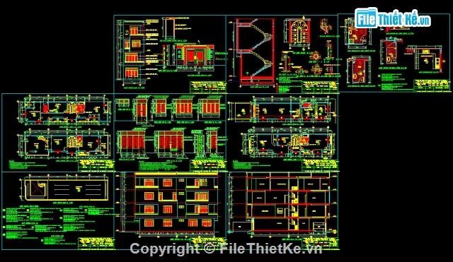 Bản vẽ nhà phố,các mẫu nhà phố,nhà kích thước 5 x 6m