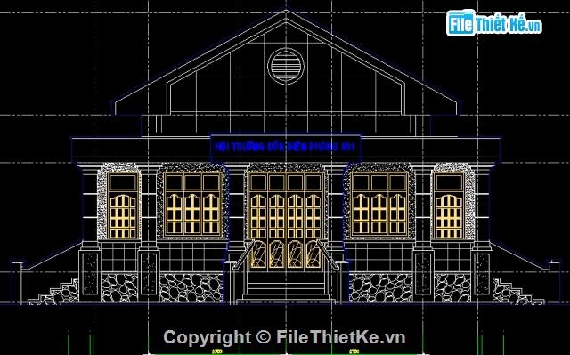 nhà văn hóa,full autocad,Mẫu nhà,nhà hội trường