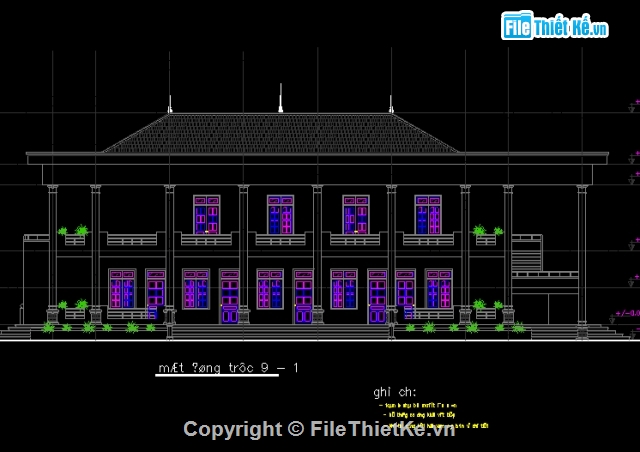 nhà văn hóa,full autocad,Mẫu nhà,nhà hội trường