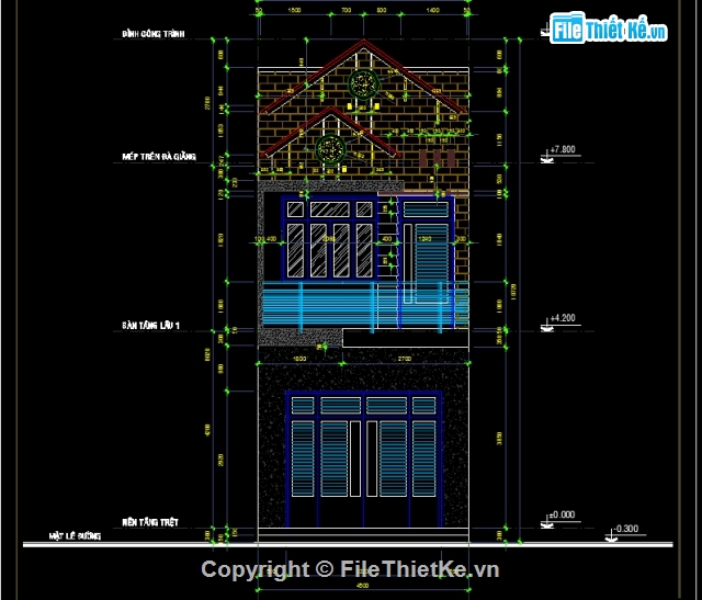 Bản vẽ nhà phố,nhà phố 5x20m,full nhà phố 5x20m,nhà phố 2 tầng