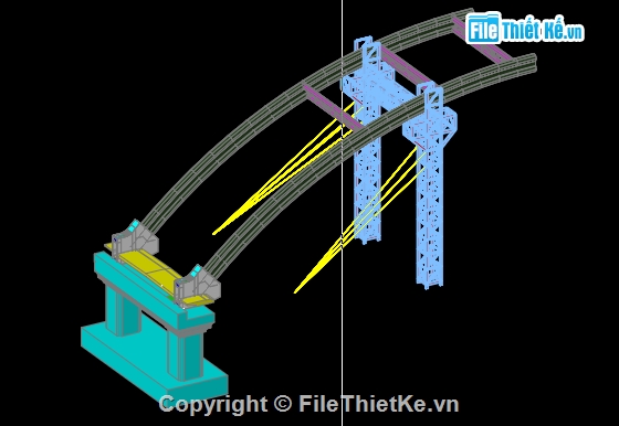 thi công cầu,Bản vẽ thi công,trụ tạm,thi công cầu vòm,vòm ống thép nhồi bê tông
