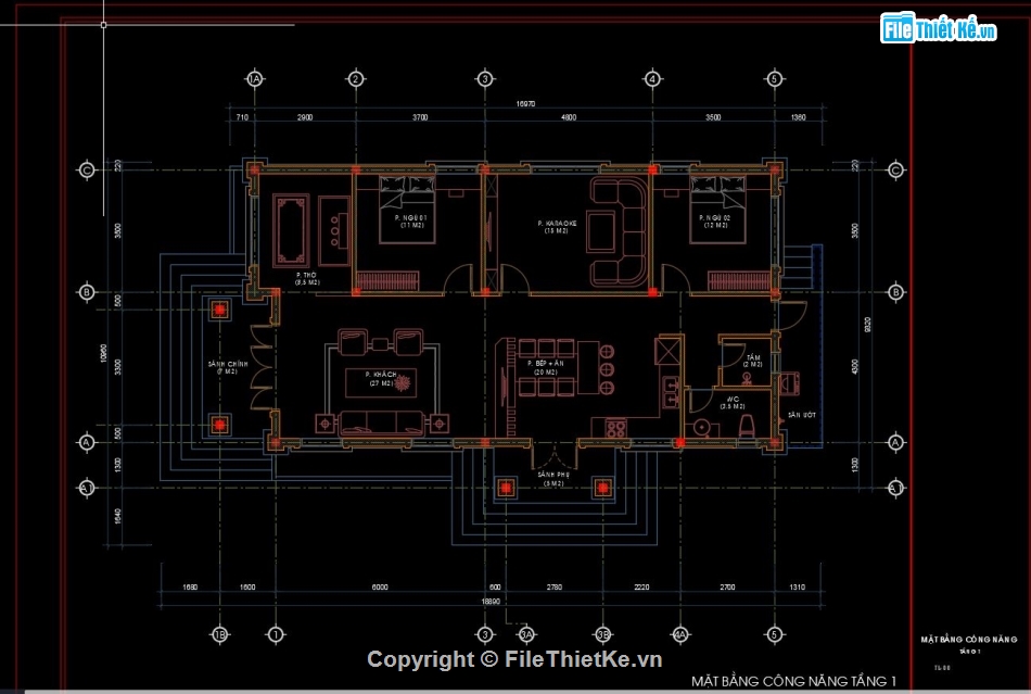 Bản vẽ Biệt thự 1 tầng,Bản vẽ Biệt thự,Biệt thự 1 tầng,kiến trúc biệt thự 1 tầng