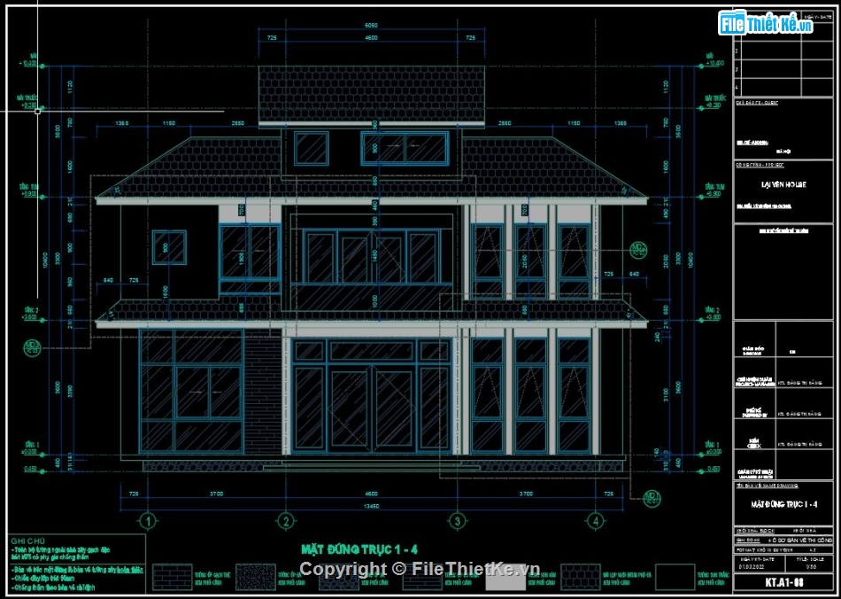 cad biệt thự,file cad biệt thự,bản vẽ autocad biệt thự,biệt thự 2 tầng rưỡi,biệt thự 2 tầng 1 tum