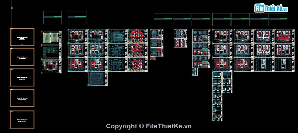 cad biệt thự,file cad biệt thự,bản vẽ autocad biệt thự,biệt thự 2 tầng rưỡi,biệt thự 2 tầng 1 tum