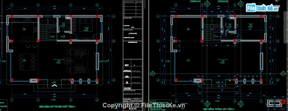 cad biệt thự,file cad biệt thự,bản vẽ autocad biệt thự,biệt thự 2 tầng rưỡi,biệt thự 2 tầng 1 tum