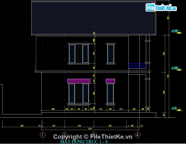 bản vẽ biệt thự 2 tầng,Bản vẽ biệt thự 3 tầng,CAD biệt thự 2 tầng 7.7x8.5m,biệt thự 2 tầng,CAD biệt thự 2 tầng