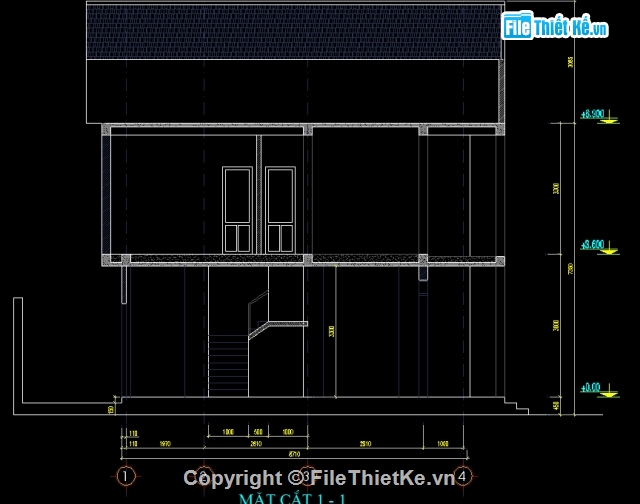 bản vẽ biệt thự 2 tầng,Bản vẽ biệt thự 3 tầng,CAD biệt thự 2 tầng 7.7x8.5m,biệt thự 2 tầng,CAD biệt thự 2 tầng