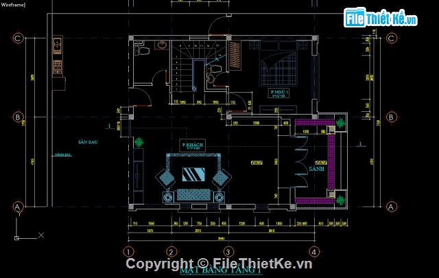 bản vẽ biệt thự 2 tầng,Bản vẽ biệt thự 3 tầng,CAD biệt thự 2 tầng 7.7x8.5m,biệt thự 2 tầng,CAD biệt thự 2 tầng