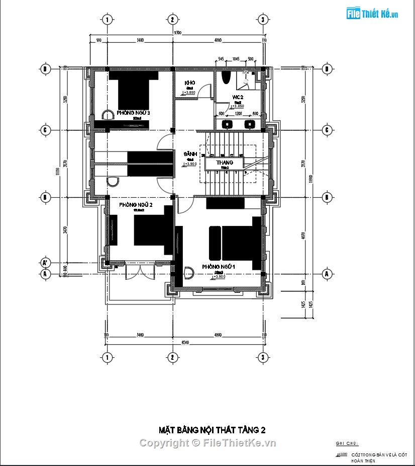 Hồ sơ thiết kế Biệt thự,Bản vẽ Biệt thự 3 tầng,HSTK Biệt thự 3 tầng 12.7x14.2m,Mẫu Biệt thự 3 tầng,Biệt thự 3 tầng 12.7x14.2m