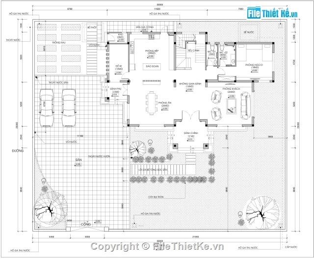 Biệt thự 3 tầng,Biệt thự 3 tầng 9.7x19.5m,bản vẽ cad biệt thự 3 tầng,Biệt thự 3 tầng cộng phối cảnh