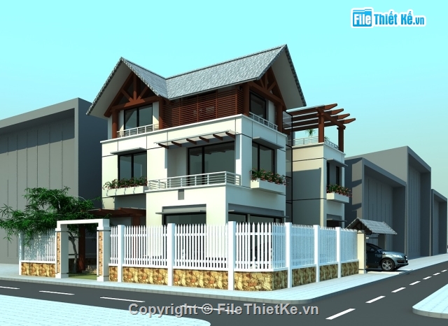 kiến trúc 3 tầng,mẫu nhà phố hiện đại,bản vẽ nhà phố