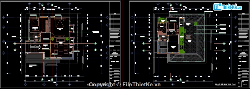 Biệt thự 4 tầng 14.5x15m,File cad Biệt thự 4 tầng,Bản vẽ Biệt thự 4 tầng,Mẫu Biệt thự 4 tầng,kiến trúc biệt thự 4 tầng