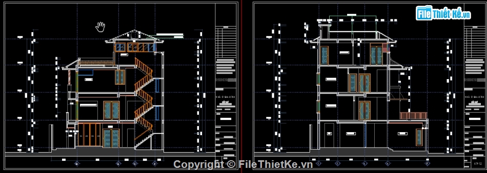 Biệt thự 4 tầng 14.5x15m,File cad Biệt thự 4 tầng,Bản vẽ Biệt thự 4 tầng,Mẫu Biệt thự 4 tầng,kiến trúc biệt thự 4 tầng