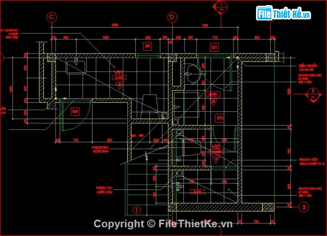 bản vẽ kiến trúc,mẫu biệt thự 2 tầng đẹp,biệt thự mái ngói