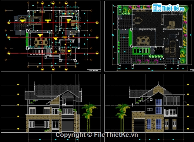 biệt thự 3 tầng,kiến trúc 3 tầng,bản vẽ cad biệt thự 3 tầng,cad biệt thự 3 tầng,bản vẽ cad biệt thự