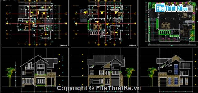 biệt thự 3 tầng,kiến trúc 3 tầng,bản vẽ cad biệt thự 3 tầng,cad biệt thự 3 tầng,bản vẽ cad biệt thự