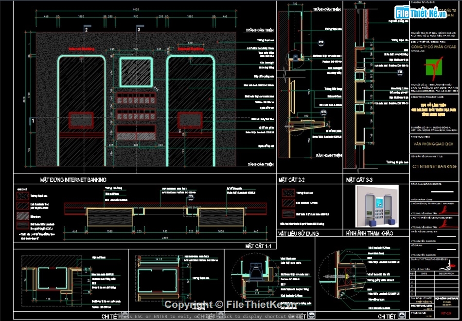 nội thất ngân hàng,bổ kỹ thuật nội thất văn phòng,bổ chi tiết văn phòng