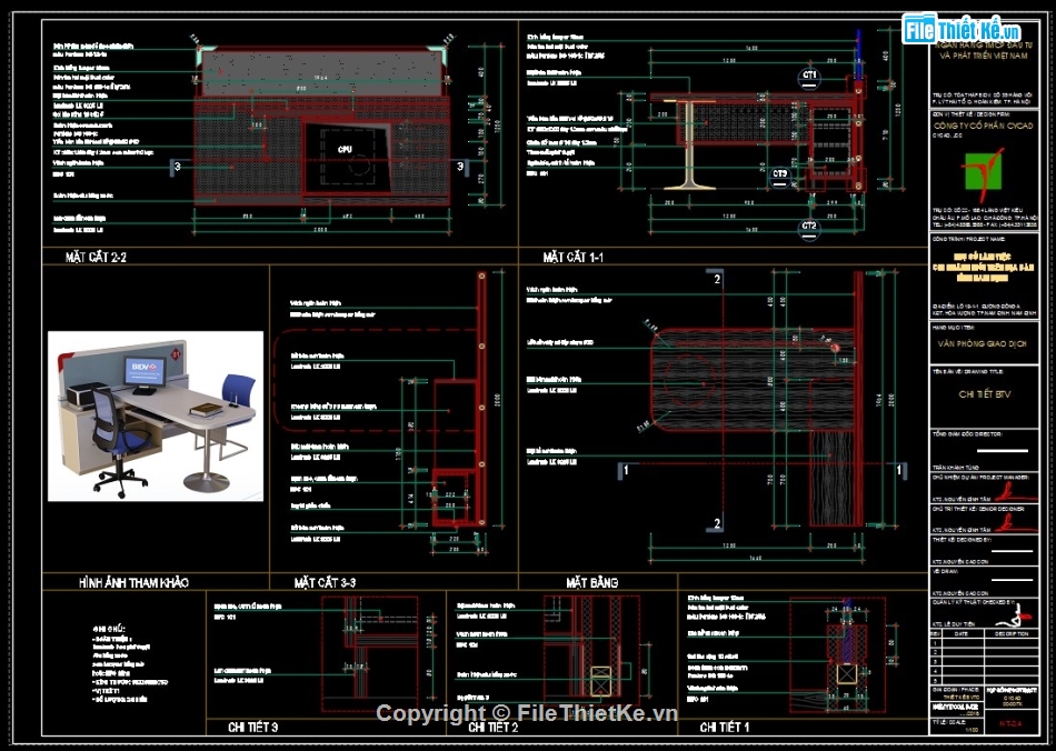 nội thất ngân hàng,bổ kỹ thuật nội thất văn phòng,bổ chi tiết văn phòng