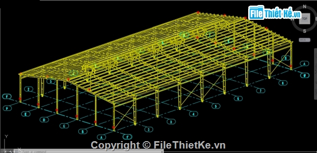 nhà xưởng 30x62m,Bản vẽ nhà xưởng,kết cấu nhà xưởng,kết cấu nhà xưởng 30x62m