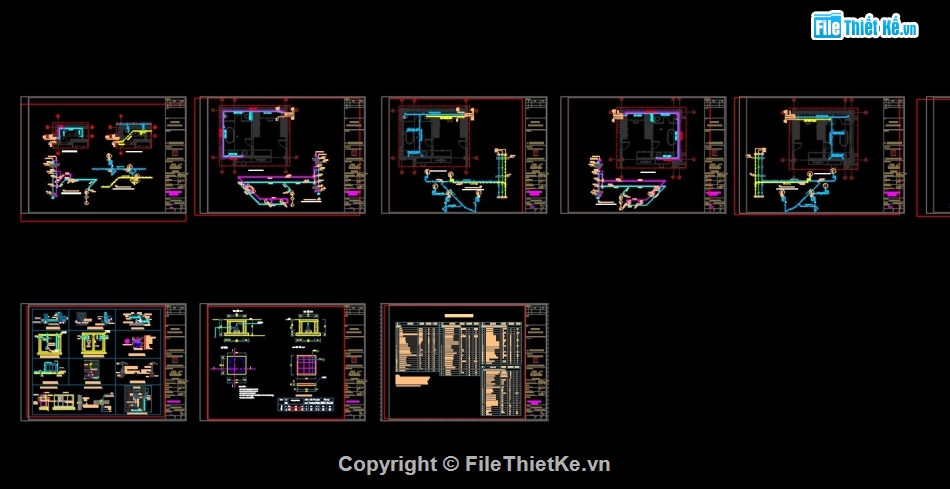 điện nước biệt thự,bản vẽ biệt thự 3 tầng,bản vẽ cad biệt thự 3 tầng