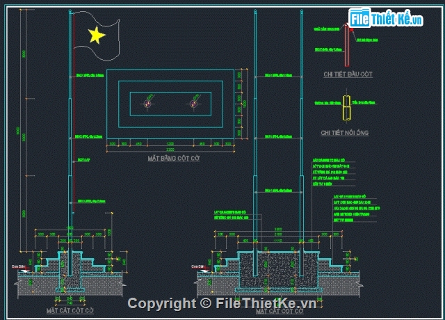 Bản vẽ,bản vẽ cột cờ,Bản vẽ autocad,cột cờ,thiết kế cột cờ