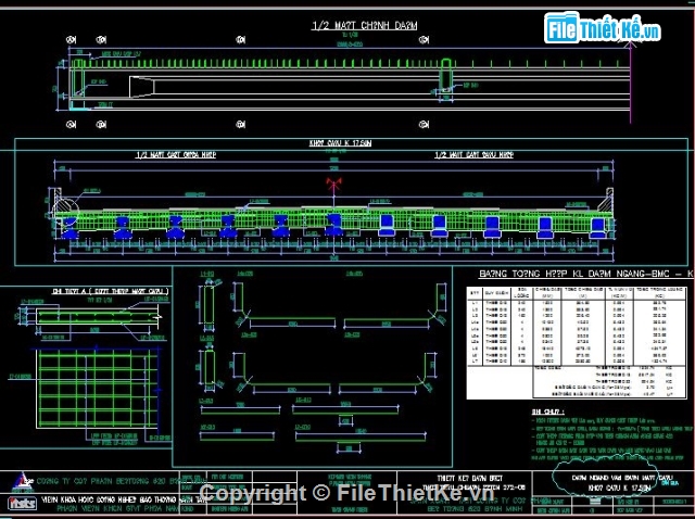 Bản vẽ chi tiết,Bản vẽ dầm I=18.6m,Bản vẽ dầm I,khối lượng cầu dầm