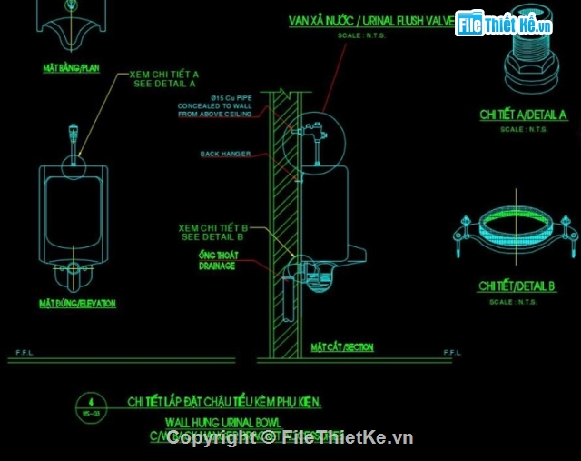 Bản Vẽ Cad Chi Tiết Lắp Đặt Ống Và Thiết Bị Vệ Sinh