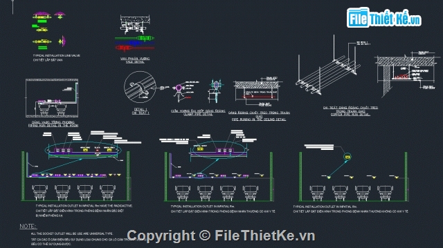 Bản Vẽ Cad Chi Tiết Lắp Đặt Ống Và Thiết Bị Vệ Sinh