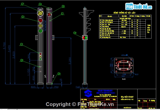 Bản vẽ,Bản vẽ chi tiết,Bản vẽ autocad,trụ đèn giao thông