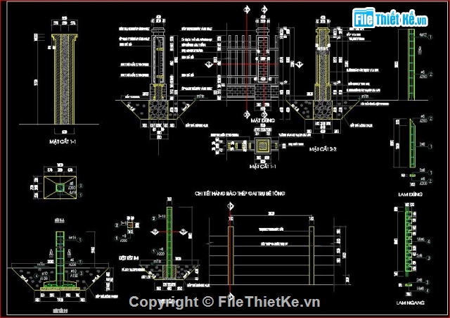 dự toán tường rào,Chi tiết tương rào+ dự toán,bản vẽ mẫu tường rào đẹp