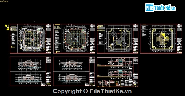 bản vẽ chợ,chợ di linh,bản vẽ chợ di linh,bản vẽ cad chợ,bản vẽ chợ 2 tầng,bản vẽ chợ 50.4x50.4m