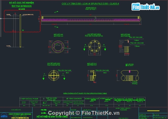 Bản vẽ cọc ly tâm,cọc ly tâm,cọc ly tâm PHC D350,móng cọc ly tâm,Filethietke cọc ly tâm