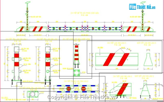 dải phân cách,dải phân cách làn đường,File cad dải phân cách,Dải phân cách đường